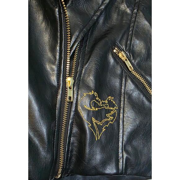 Girls S Disney's Descendants 3 Mal‎ Moto Jacket with Detachable Faux-Collar NWT - Picture 2 of 7